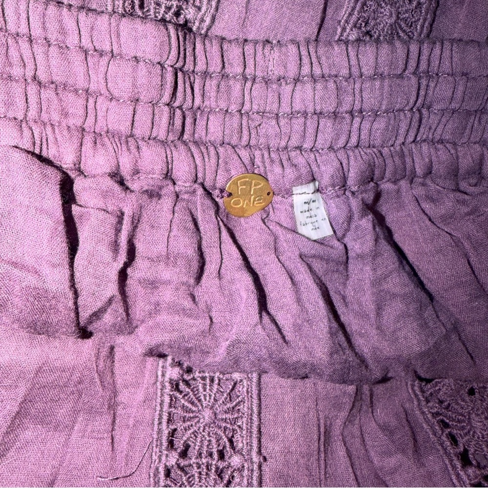 Free People Elegant Eggplant Purple Lace Maxi Skirt RARE - Picture 8 of 11
